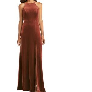 Lovely Velvet Gown in Auburn Moon